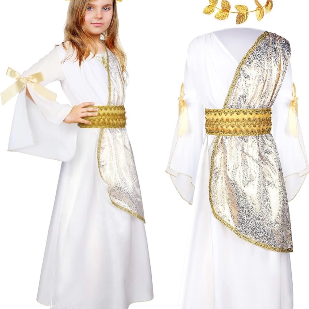 2 Pcs Greek Toga Girls Roman Costume - Picture 4 of 4